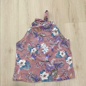 Floral Halter Neck Top - Pink
